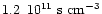 $\rm 1.2 \,\,\,10^{11}~s~cm^{-3}$