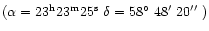 $(\alpha=23^{\rm h}23^{\rm
m}25^{\rm s}\,\,\delta=58\hbox{$^\circ$ }48\hbox{$^\prime$ }20\hbox{$^{\prime\prime}$ })$