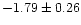 $-1.79 \pm 0.26$