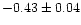 $-0.43 \pm 0.04$