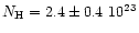 $N_{\rm H}=2.4\pm 0.4~10^{23}$
