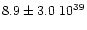 $8.9\pm 3.0~10^{39}$