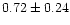 $0.72 \pm 0.24$