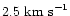 $2.5\ {\rm km\
s}^{-1}$