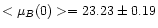 $<\mu_{B}(0)>=23.23\pm0.19$