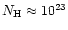 $N_{\rm H} \approx 10^{23}$