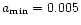 $a_{\min}=0.005$