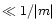 $\ll 1/\vert m\vert$