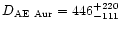 $D_{\rm AE~Aur} =
446_{-111}^{+220}$