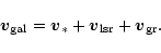 \begin{displaymath}\vec{v}_{\rm gal} = \vec{v}_\ast + \vec{v}_{\rm lsr} +
\vec{v}_{\rm gr}.
\end{displaymath}