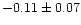 $- 0.11 \pm 0.07$