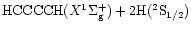 ${\rm HCCCCH}(X^1\Sigma_{\rm g}^+) + {\rm 2 H(^2S_{1/2})}$