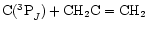 ${\rm C(^3P}_J) +{\rm CH_2C=CH_2}$