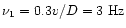 $\nu_1=0.3v/D=3~{\rm Hz}$