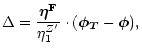 $\displaystyle %
\Delta = \frac{\vec{\eta^{\rm F}}}{\eta^{Z'}_1} \cdot (\vec{\phi_T} - \vec{\phi}) ,$