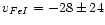$v_{Fe{\sc I}} = -28\pm 24$