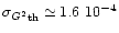 ${\sigma_{G^2}}_{{\rm th}}\simeq1.6\ 10^{-4}$