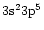 $3{\rm s}^{2}3{\rm p}^5$