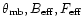 $\theta_{\rm mb}, B_{\rm eff}, F_{\rm eff}$