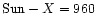 ${\rm Sun}-X=960$