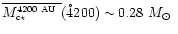 $\overline{\mbox{$M_{\mbox{\tiny c$\star$ }}^{\mbox{\tiny 4200~AU}}$ }}(\r4200) \sim 0.28\ \mbox{$M_\odot$ }$