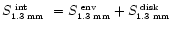 $\mbox{$S_{\mbox{\tiny 1.3~mm}}^{\mbox{\tiny ~int}}$ }= S_{\mbox{\tiny 1.3~mm}}^{\mbox{\tiny
~env}} + S_{\mbox{\tiny 1.3~mm}}^{\mbox{\tiny ~disk}}$
