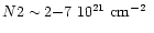 $N\h2 \sim 2{-}7~10^{21}~\mbox{$\mbox{cm}^{-2}$ }$