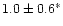 $1.0\pm0.6^*$