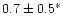 $0.7\pm0.5^*$