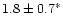 $1.8\pm0.7^*$
