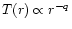 $T(r) \propto r^{-q}$