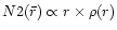 $ N\h2(\bar{r}) \propto r \times \rho(r)$