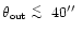 $\theta_{\mbox{\tiny out}}
\lower.5ex\hbox{$\; \buildrel < \over \sim \;$ }40\hbox{$^{\prime\prime}$ }$