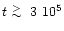 $t\lower.5ex\hbox{$\; \buildrel > \over \sim \;$ }3~10^5$