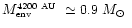 $\mbox{$M_{\mbox{\tiny env}}^{\mbox{\tiny 4200~AU}}$ }\simeq 0.9\
\mbox{$M_\odot$ }$