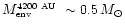 $\mbox{$M_{\mbox{\tiny env}}^{\mbox{\tiny 4200~AU}}$ }\sim 0.5\, M_\odot $