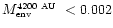 $\mbox{$M_{\mbox{\tiny env}}^{\mbox{\tiny 4200~AU}}$ }< 0.002$