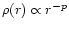 $\rho(r)\propto
r^{-p}$