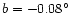 $b=-0.08^\circ$