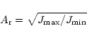 \begin{displaymath}A_{\rm r} = \sqrt{J_{\rm max} / J_{\rm min} }\end{displaymath}