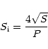 \begin{displaymath}S_{\rm i} = { 4 \sqrt{S} \over P } \end{displaymath}