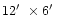 $12 \hbox{$^\prime$ }\times 6 \hbox{$^\prime$ }$