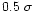 $0.5~\sigma$