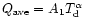 $Q_{{\rm ave}}=A_1 \ensuremath{T_{{\rm d}}} ^{\alpha}$