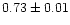 $0.73\pm0.01$