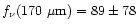 $f_\nu(170~\mu{\rm m}) = 89\pm78$