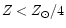 $Z<Z_{\odot}/4$