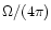 $\Omega/(4\pi)$