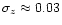 $\sigma_z \approx 0.03$