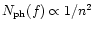 $N_{{\rm ph}} (f) \propto 1/n^2$